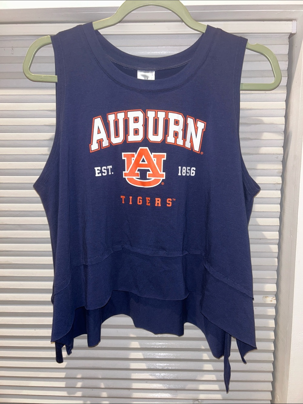 ZooZatz Auburn Tigers Tank Top Womens M Navy Tiered Hem Game Day Oversized